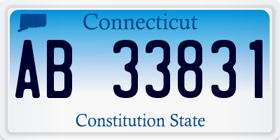 CT license plate AB33831