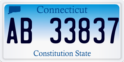 CT license plate AB33837