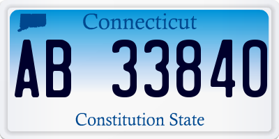 CT license plate AB33840