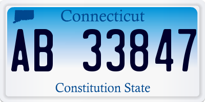 CT license plate AB33847