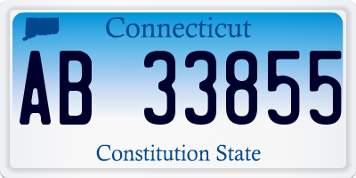 CT license plate AB33855