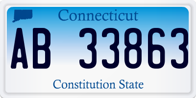CT license plate AB33863