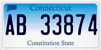 CT license plate AB33874