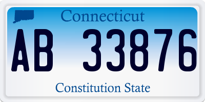 CT license plate AB33876