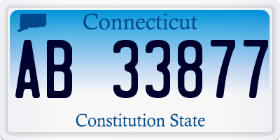 CT license plate AB33877