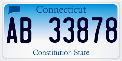 CT license plate AB33878