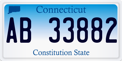 CT license plate AB33882