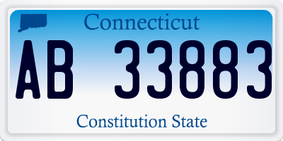 CT license plate AB33883