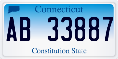 CT license plate AB33887