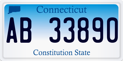 CT license plate AB33890