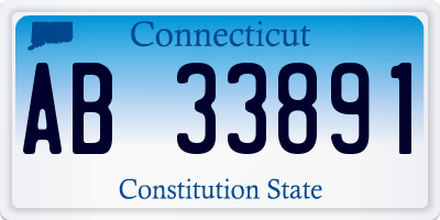 CT license plate AB33891