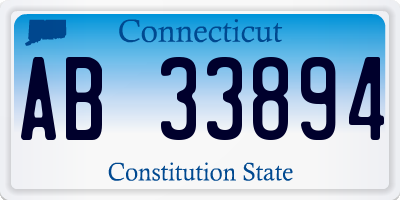 CT license plate AB33894