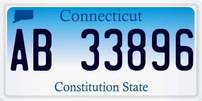 CT license plate AB33896