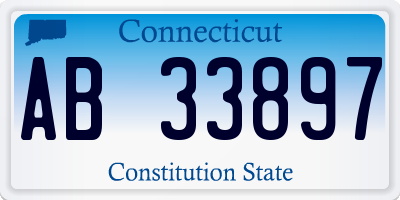 CT license plate AB33897