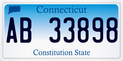 CT license plate AB33898