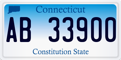 CT license plate AB33900