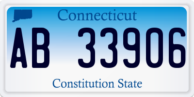 CT license plate AB33906