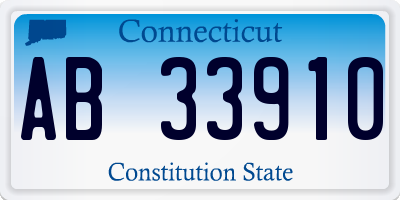 CT license plate AB33910