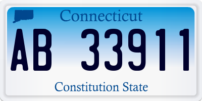 CT license plate AB33911