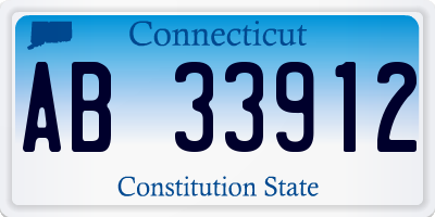 CT license plate AB33912