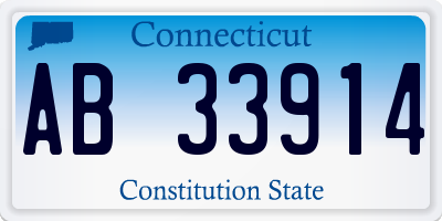 CT license plate AB33914