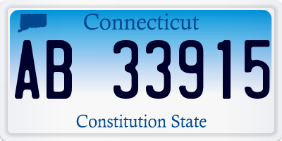 CT license plate AB33915