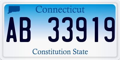 CT license plate AB33919