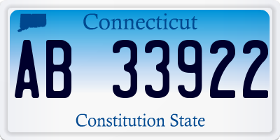 CT license plate AB33922