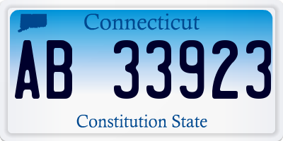 CT license plate AB33923