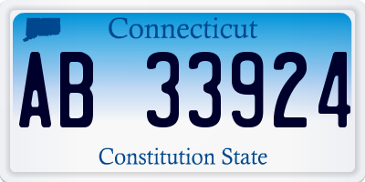 CT license plate AB33924