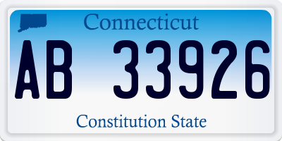 CT license plate AB33926