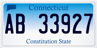 CT license plate AB33927