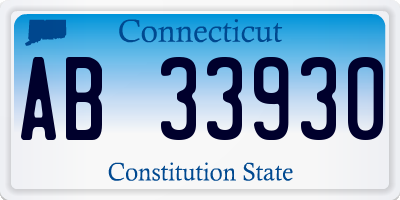 CT license plate AB33930