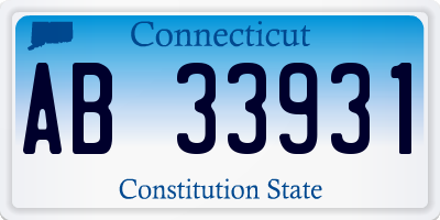 CT license plate AB33931