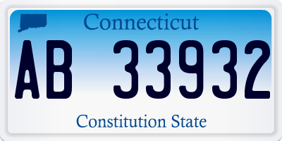 CT license plate AB33932