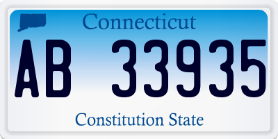 CT license plate AB33935