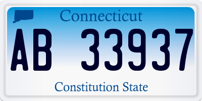 CT license plate AB33937