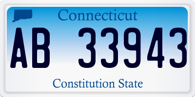 CT license plate AB33943