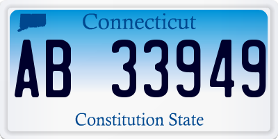 CT license plate AB33949