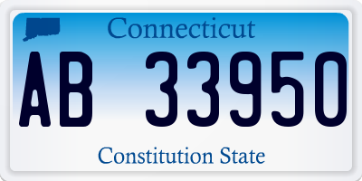 CT license plate AB33950
