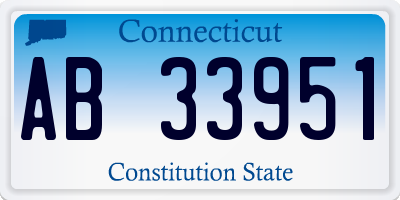 CT license plate AB33951