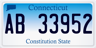 CT license plate AB33952