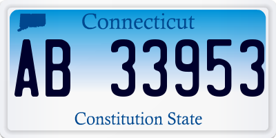 CT license plate AB33953