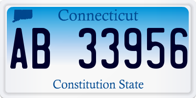 CT license plate AB33956