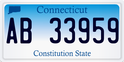 CT license plate AB33959