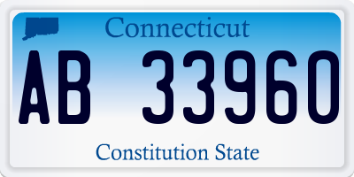 CT license plate AB33960