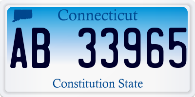 CT license plate AB33965