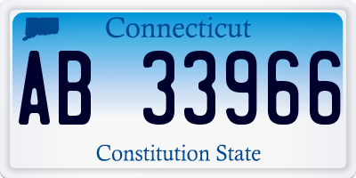 CT license plate AB33966
