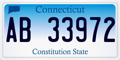CT license plate AB33972