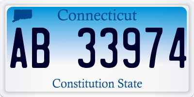 CT license plate AB33974